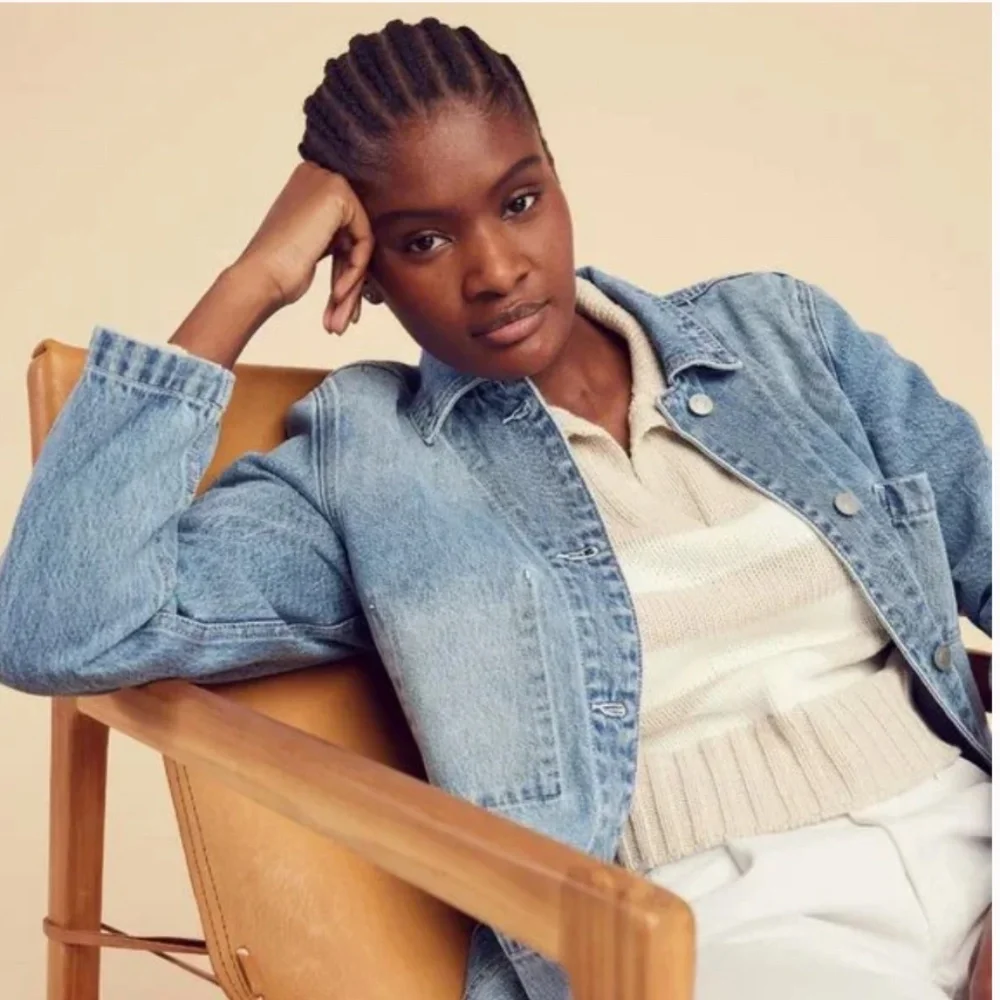 Quince Cream and White Striped V-Neck Sweater - Picture 4 of 15